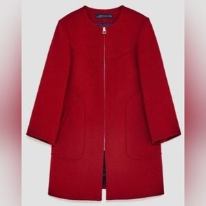 Red Zara Woman Blazer/Jacket